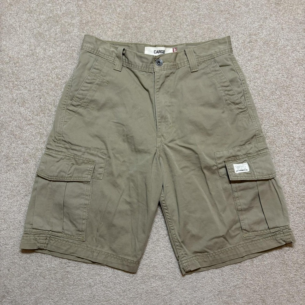 Levis Cargo Shorts‎ Mens 30 Green Cotton Utility Pockets Casual Baggy Y2K Skater